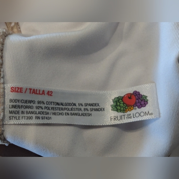 Fruit of the Loom Women's Cotton Front Close Racerback sports bra Sz 42 Fits 36 - Picture 6 of 9